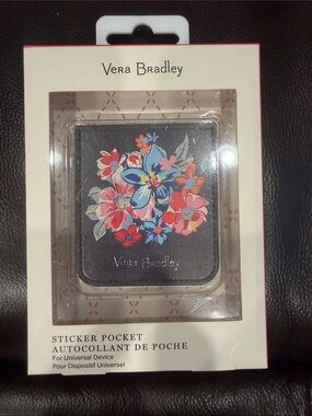 Vera Bradley Navy Sticker Pocket with Multicolor Floral Bouquet